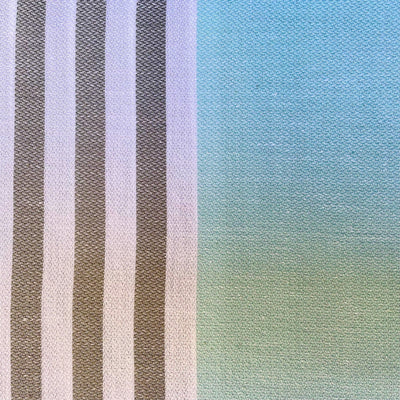 AQUA LIGHT GREY BAR STRIPES