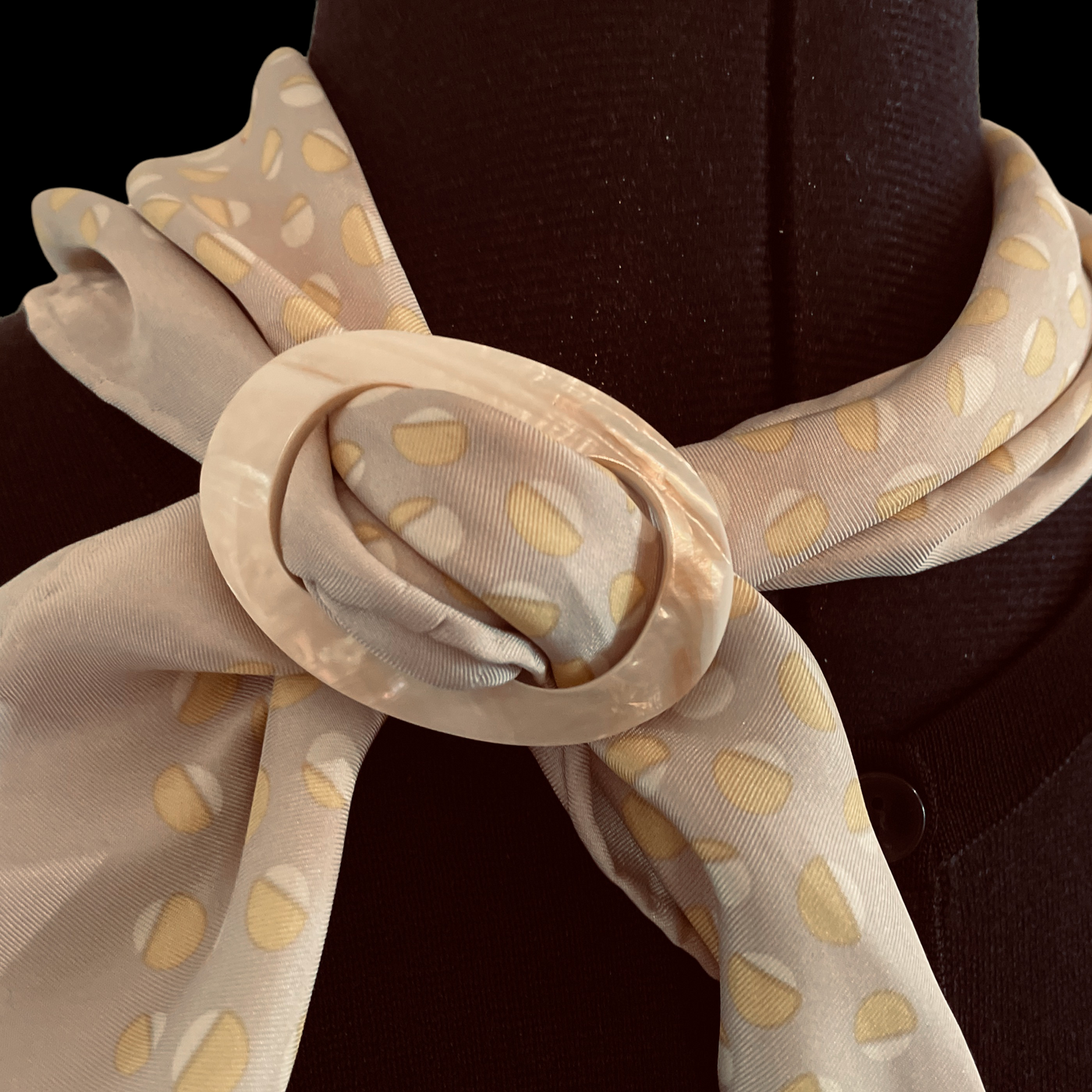 White MOTHER OF PEARL SCARF RING